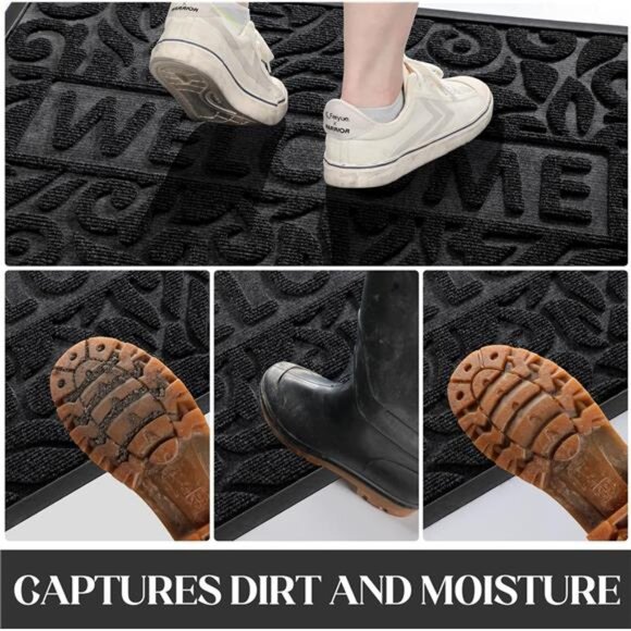 Welcome Front Door Mat Outdoor, Heavy Duty Non Slip Doormats, Rubber Backing - Picture 5 of 7